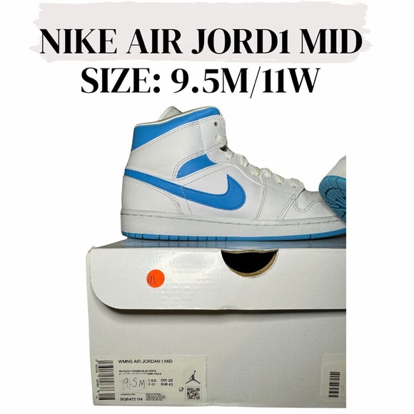 Size 9.5M 11W - Air Jordan 1 Mid University Blue main image 10